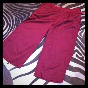 Merona Red Wide Legged Capris NWT